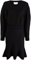 (Women) Alexander McQueen FW21 Short Belted Peplum Long Sleeve Dress 667746-Q1AUX-1000 (Women) Alexander McQueen FW21 Short Belted Peplum Long Sleeve Dress 667746-Q1AUX-1000