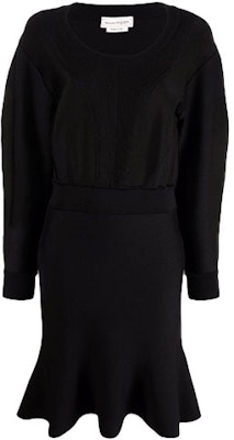 (W) Alexander McQueen FW21 Gaun Lengan Panjang Peplum Berikat Pendek 667746-Q1AUX-1000 Order (W) Alexander McQueen FW21 Gaun Lengan Panjang Peplum Berikat Pendek 667746-Q1AUX-1000