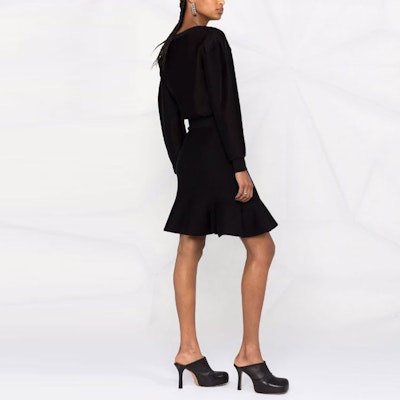 (W) Alexander McQueen FW21 Gaun Lengan Panjang Peplum Berikat Pendek 667746-Q1AUX-1000 Purchase (W) Alexander McQueen FW21 Gaun Lengan Panjang Peplum Berikat Pendek 667746-Q1AUX-1000