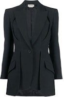 (Women) Alexander McQueen FW21 Solid Hollow Blazer Black. 657140-QEAAA-1000 (Women) Alexander McQueen FW21 Solid Hollow Blazer Black. 657140-QEAAA-1000