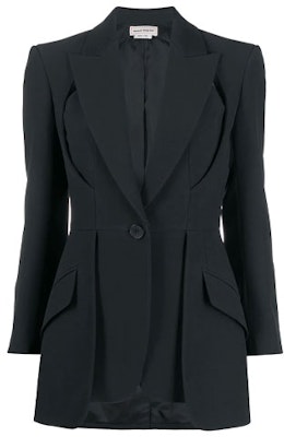 (W) Alexander McQueen FW21 Blazer Hitam Hollow Pejal. 657140-QEAAA-1000 Order (W) Alexander McQueen FW21 Blazer Hitam Hollow Pejal. 657140-QEAAA-1000