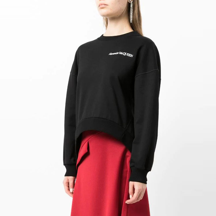 Purchase (W) 亚历山大·麦昆 FW21 固定标志黑色套头卫衣 676975-QLABG-1000