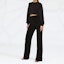 Purchase (Women) Alexander McQueen FW22 Black Cropped Long Sleeve Crewneck Top. 702319QLABG1000