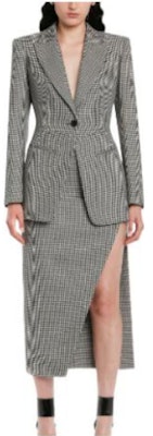 (W) Alexander McQueen FW22 黑色千鳥格單扣西裝外套 715335QKAA11080 Lookbook (W) Alexander McQueen FW22 黑色千鳥格單扣西裝外套 715335QKAA11080