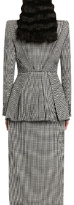 (W) Alexander McQueen FW22 黑色千鳥格單扣西裝外套 715335QKAA11080 Shop (W) Alexander McQueen FW22 黑色千鳥格單扣西裝外套 715335QKAA11080