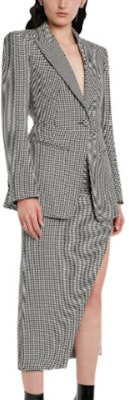 (W) Alexander McQueen FW22 黑色千鳥格單扣西裝外套 715335QKAA11080 Purchase (W) Alexander McQueen FW22 黑色千鳥格單扣西裝外套 715335QKAA11080