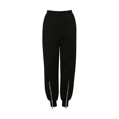 (Women) Alexander McQueen FW22 Black Jogger Pants with Zipper Details 718851QLABG-1000