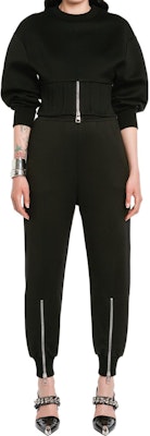 (W) Pantalones Jogger Negros Alexander McQueen FW22 con Cremallera 718851QLABG-1000 Lookbook (W) Pantalones Jogger Negros Alexander McQueen FW22 con Cremallera 718851QLABG-1000