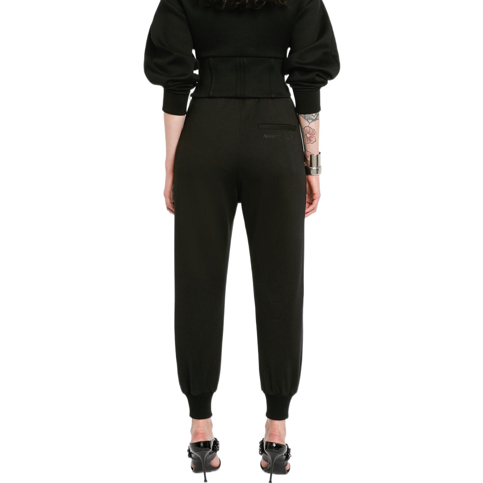 Shop (W) Pantalones Jogger Negros Alexander McQueen FW22 con Cremallera 718851QLABG-1000