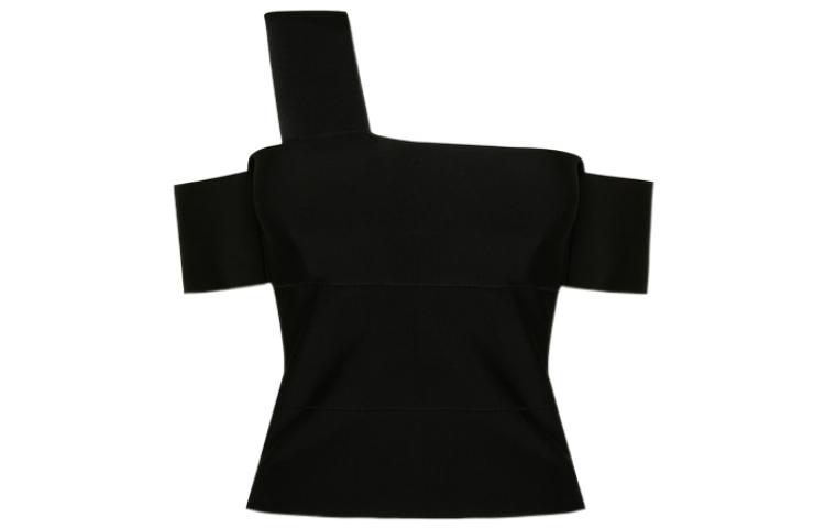 Order (W) Alexander McQueen FW22 黑色緊身無肩帶針織上衣 720564-Q1A4C-1000