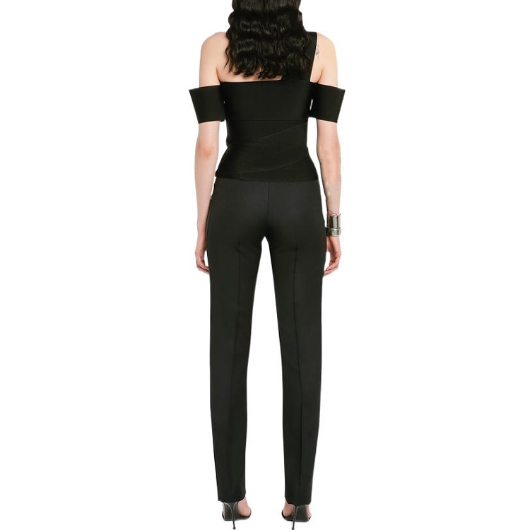 Shop (W) Alexander McQueen FW22 黑色緊身無肩帶針織上衣 720564-Q1A4C-1000