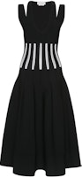 (Women) Alexander McQueen FW22 Black Sleeveless Midi Twill Dress 734595-Q1A5G-1104 (Women) Alexander McQueen FW22 Black Sleeveless Midi Twill Dress 734595-Q1A5G-1104