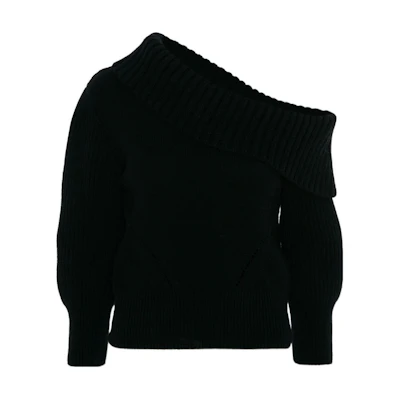 (Women) Alexander McQueen FW22 Black Wool Pullover Sweater 711386-Q1A34-1000
