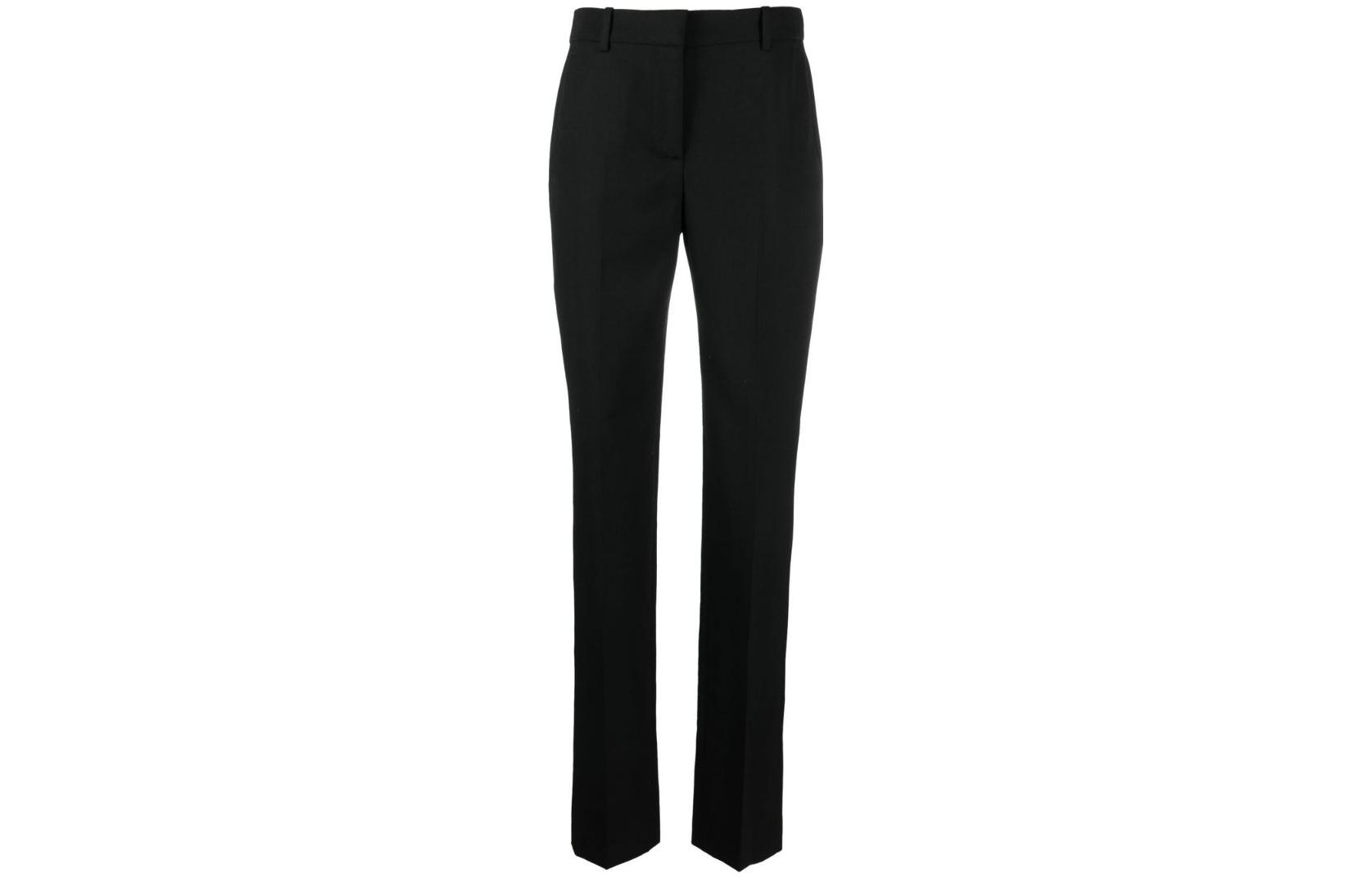 (Women) Alexander McQueen FW22  High-Waist Slim Straight Black Casual Pants 705542-QJAAC-1000