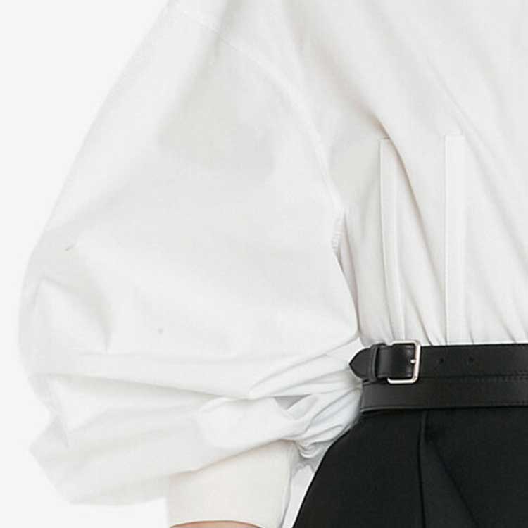 Sizing (Women) Alexander McQueen FW22  White Cotton Poplin Single-Breasted Shirt. 708585-QAAAY-9000