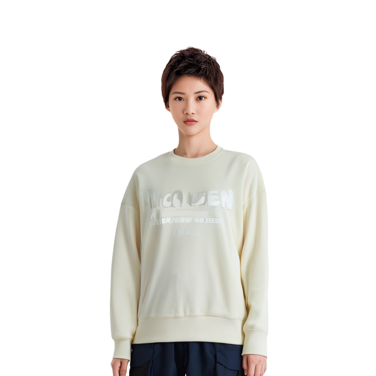 Shop (Women) Alexander McQueen FW22  Yellow Logo Print Crewneck Sweatshirt. 659975-QZAHR-0954