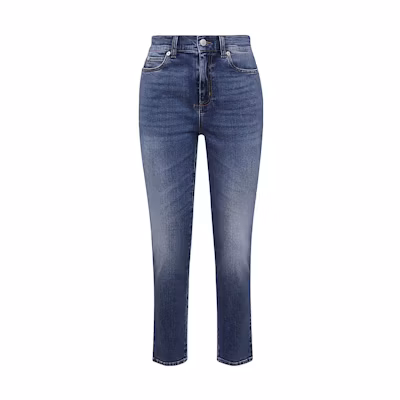 (Women) Alexander McQueen FW22 French Bleach Effect Jeans Women’s Blue 628065QMABQ4118