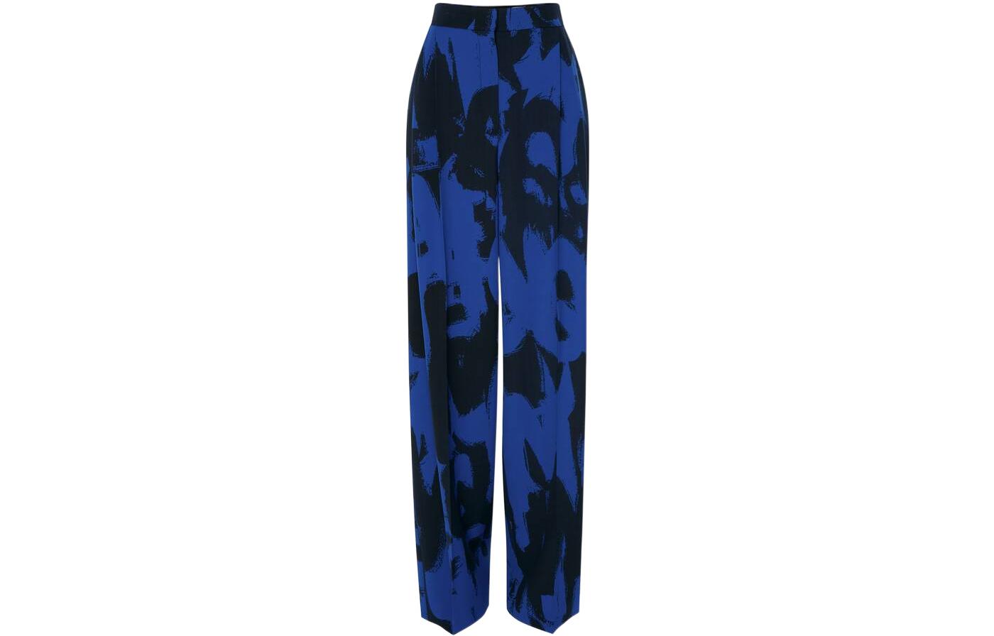 Order (Women) Alexander McQueen FW22 Graffiti Print Wide-Leg Knit Sweatpants Women Blue. 705526-QCAFJ-4148