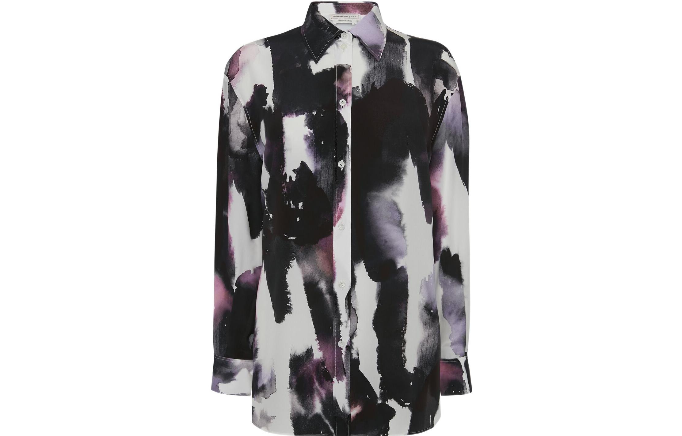 Order (Women) Alexander McQueen FW22 Splatter Print Single-Breasted Shirt Women Multicolor. 736695-QCAGP-9903