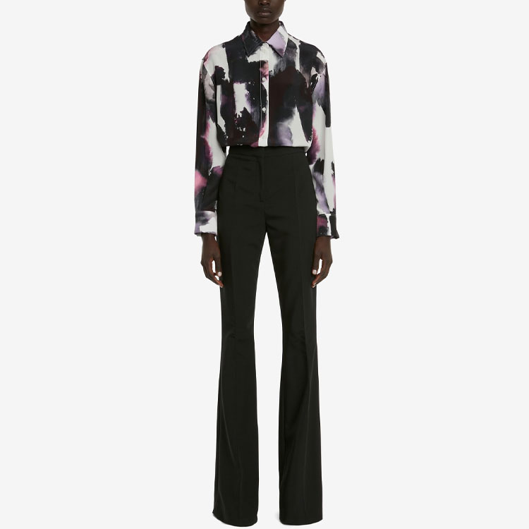 Lookbook (Women) Alexander McQueen FW22 Splatter Print Single-Breasted Shirt Women Multicolor. 736695-QCAGP-9903