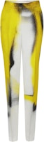(Women) Alexander McQueen FW22 Yellow Straight-Leg Pants with Inkjet Effect. 721048QZAG89100 (Women) Alexander McQueen FW22 Yellow Straight-Leg Pants with Inkjet Effect. 721048QZAG89100