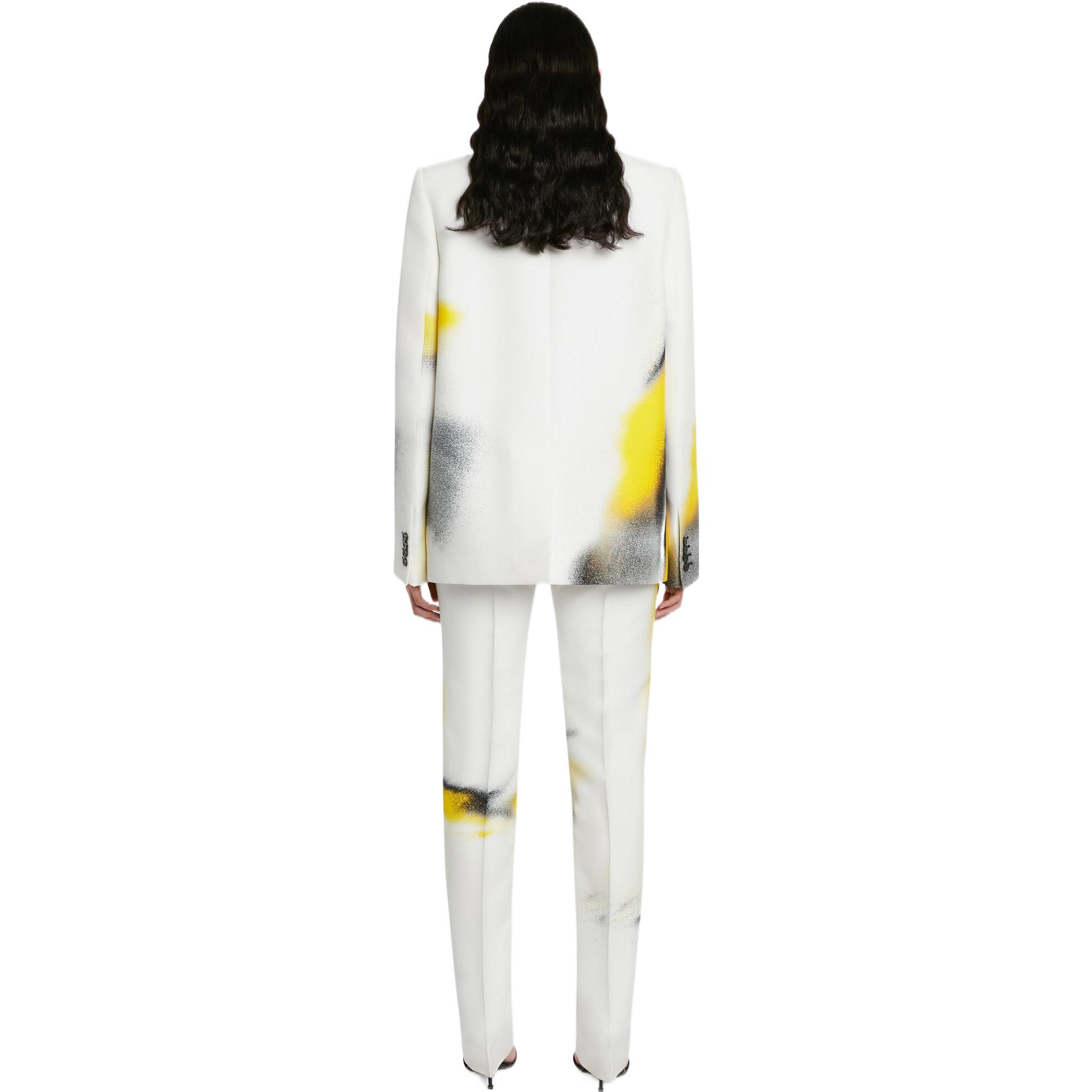 Shop (W) Alexander McQueen FW22 Seluar Kuning Potongan Lurus dengan Kesan Inkjet. 721048QZAG89100