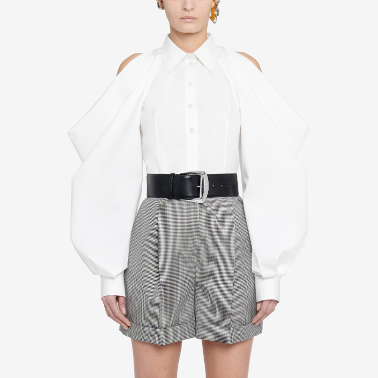 Shop (Women) Alexander McQueen FW23  Black Checkered Print Casual Shorts. 741600-QZAJJ-1080