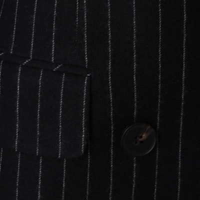 (W) Alexander McQueen FW23 Blazer Hitam Garis Pinstripe Double-Breasted. 768496-QJAD3-1080 Shop (W) Alexander McQueen FW23 Blazer Hitam Garis Pinstripe Double-Breasted. 768496-QJAD3-1080