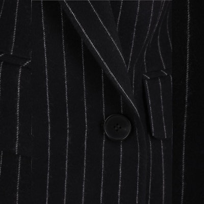 (W) Alexander McQueen FW23 Blazer Hitam Garis Pinstripe Double-Breasted. 768496-QJAD3-1080 Purchase (W) Alexander McQueen FW23 Blazer Hitam Garis Pinstripe Double-Breasted. 768496-QJAD3-1080
