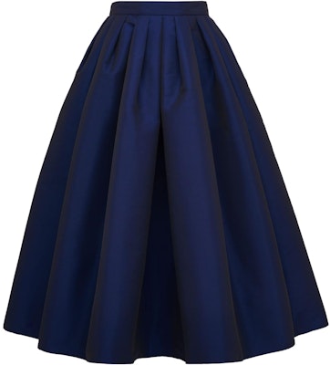 (Women) Alexander McQueen FW23 Pleated Midi Skirt in Electric Navy Blue. 684284-QEACM-4232 Order (Women) Alexander McQueen FW23 Pleated Midi Skirt in Electric Navy Blue. 684284-QEACM-4232