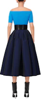 Shop (W) Alexander McQueen FW23 褶皺中長裙 電光藏藍色. 684284-QEACM-4232