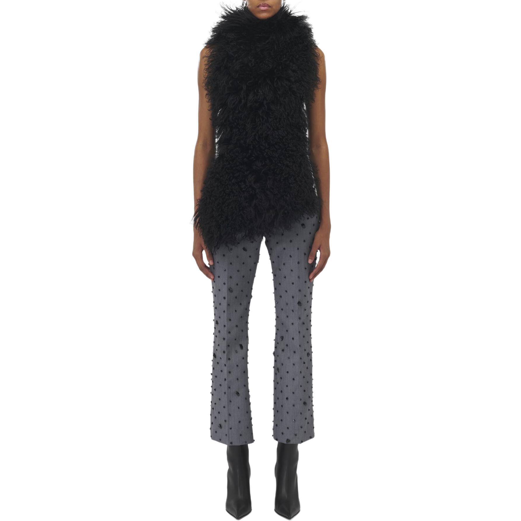 Lookbook (W) Alexander McQueen FW24 黑色無袖拉鍊針織上衣 810780-Q5AON-1000