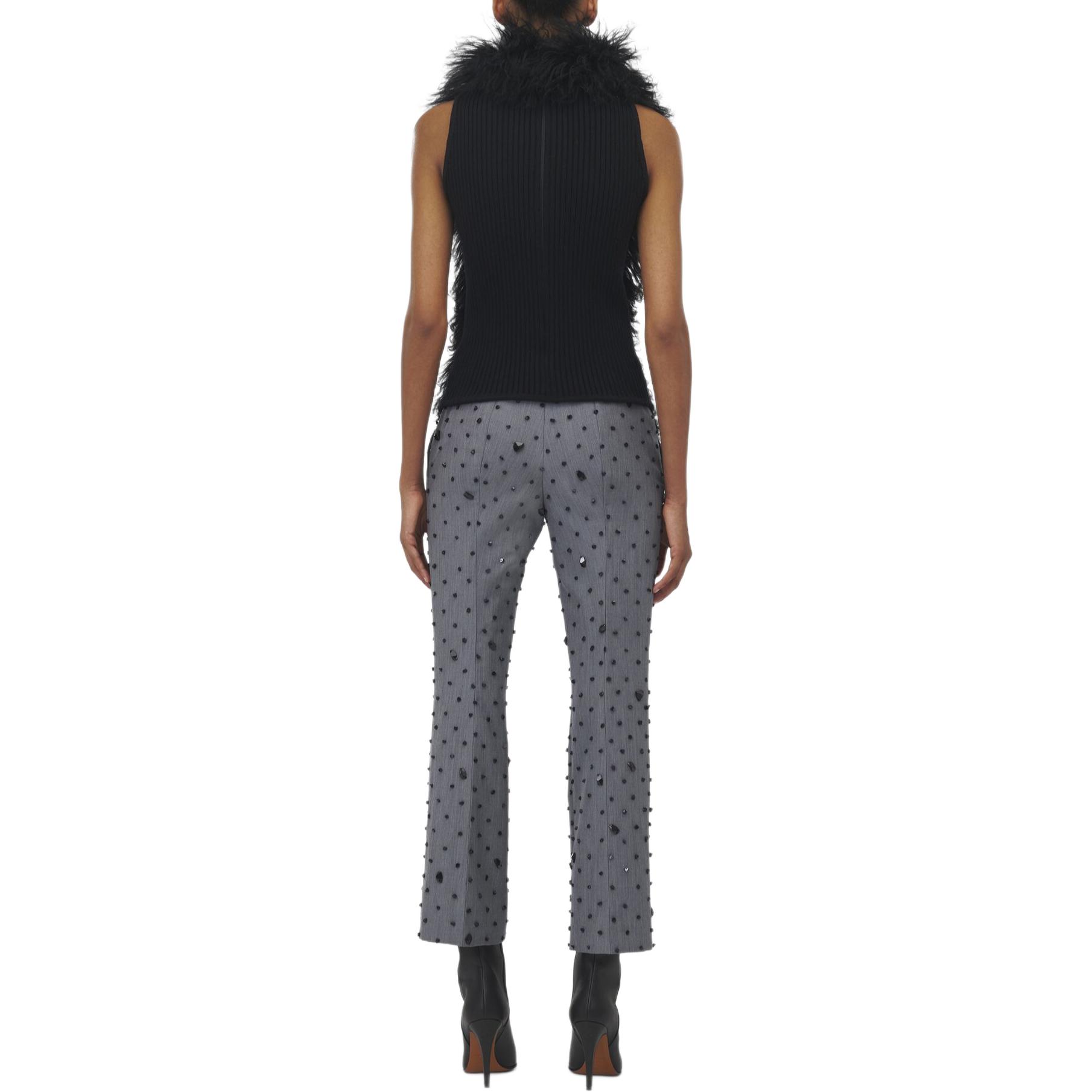 Shop (W) Alexander McQueen FW24 黑色無袖拉鍊針織上衣 810780-Q5AON-1000