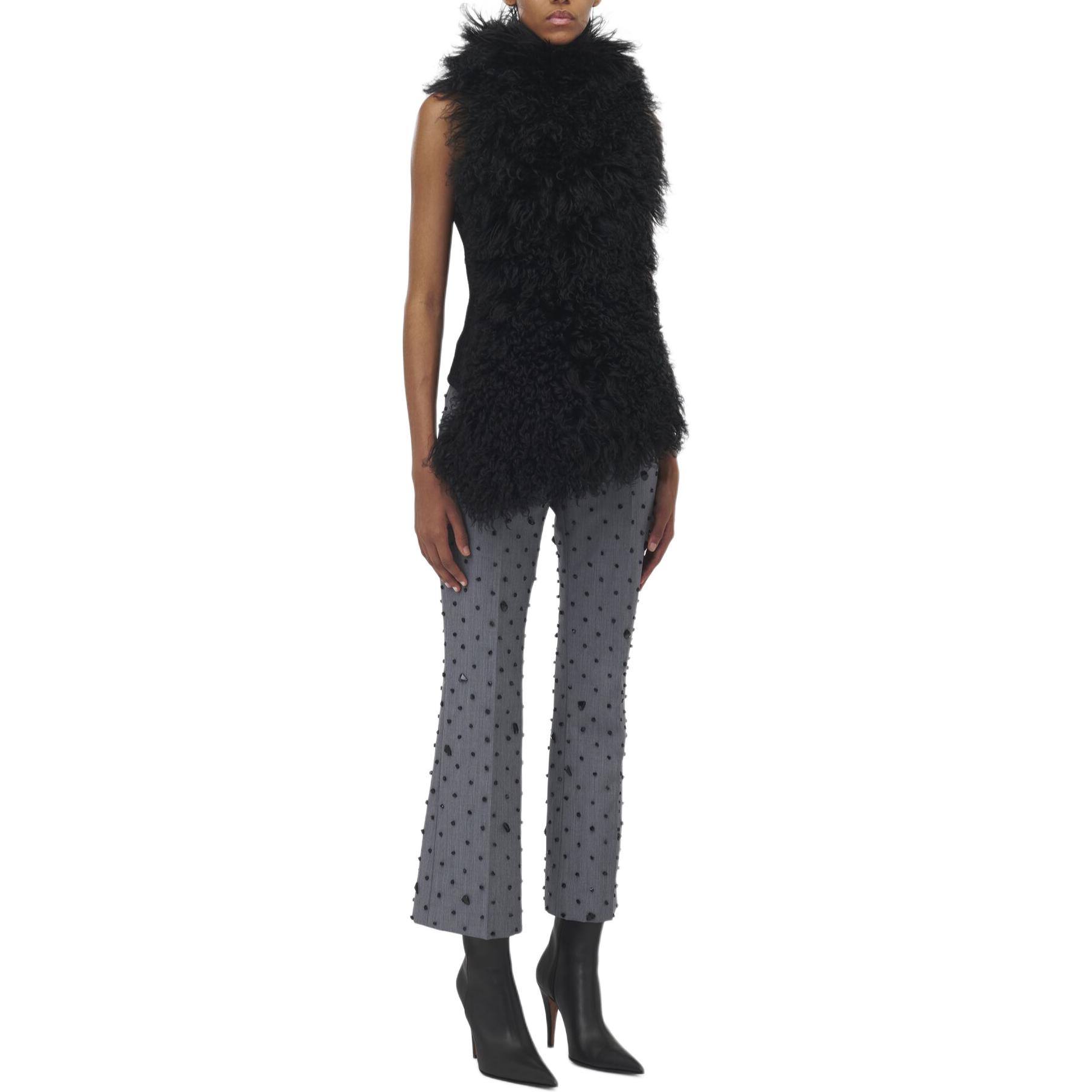 Purchase (W) Alexander McQueen FW24 黑色無袖拉鍊針織上衣 810780-Q5AON-1000