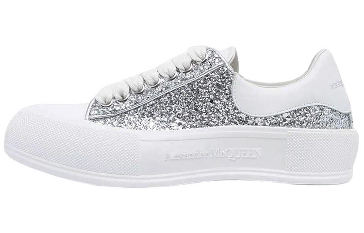 (Women) Alexander McQueen Glitter Deck Plimsoll 'Silver' 676687W4JF68240