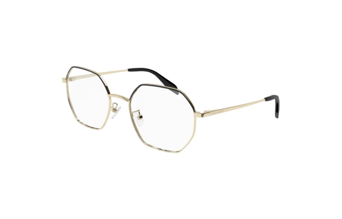 Order (Women) Alexander McQueen Gold Alloy Irregular Optical Glasses for Women - Stylish & Lightweight AM0338O001