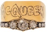 Buy (Women) Alexander McQueen Graffiti Logo Brass Ring Gold Jewelry. 688432J160T2832