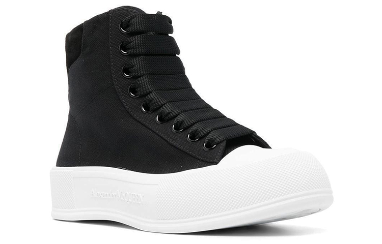 Order (W) Zapatillas Altas Alexander McQueen Deck Skate Plimsoll 'Negro Blanco' 697123W4MV71070