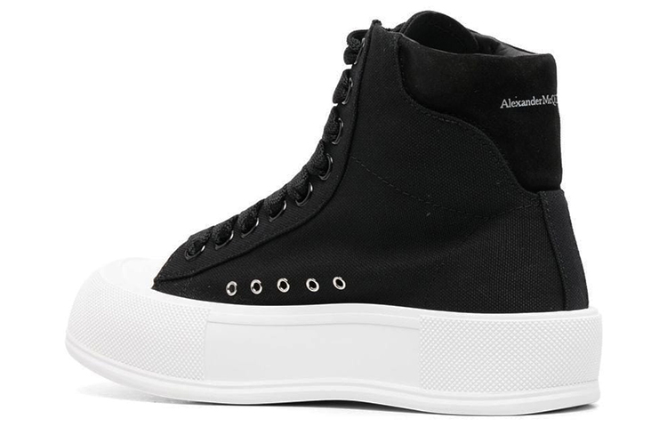 Lookbook (W) Zapatillas Altas Alexander McQueen Deck Skate Plimsoll 'Negro Blanco' 697123W4MV71070