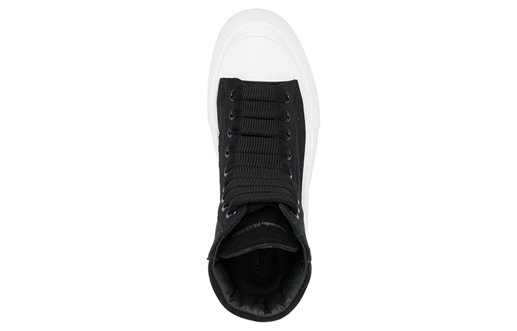Shop (W) Zapatillas Altas Alexander McQueen Deck Skate Plimsoll 'Negro Blanco' 697123W4MV71070