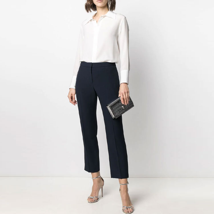 Lookbook (W) Pantalones Tobilleros de Cintura Alta Alexander McQueen Negro 584873QEAAA-1000