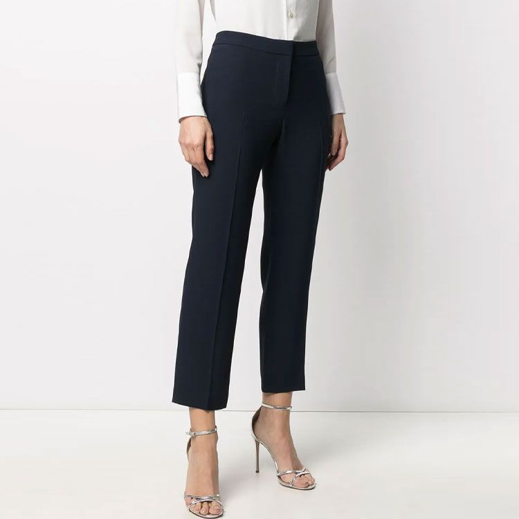 Purchase (W) Pantalones Tobilleros de Cintura Alta Alexander McQueen Negro 584873QEAAA-1000