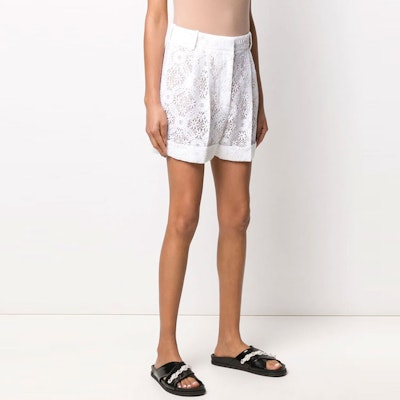 (Women) Alexander McQueen High-Waisted Lace Shorts White 620241-QEABP-9000 Shop (Women) Alexander McQueen High-Waisted Lace Shorts White 620241-QEABP-9000
