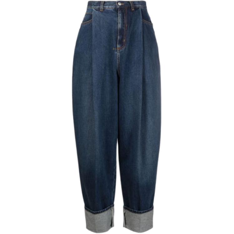 (Women) Alexander McQueen High-Waisted Tapered Jeans Casual Denim. 666503-QMABD-4098