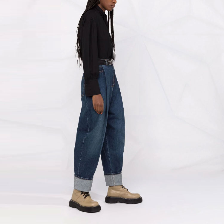 Purchase (W) 亞歷山大·麥昆高腰錐形牛仔褲休閒丹寧。 666503-QMABD-4098