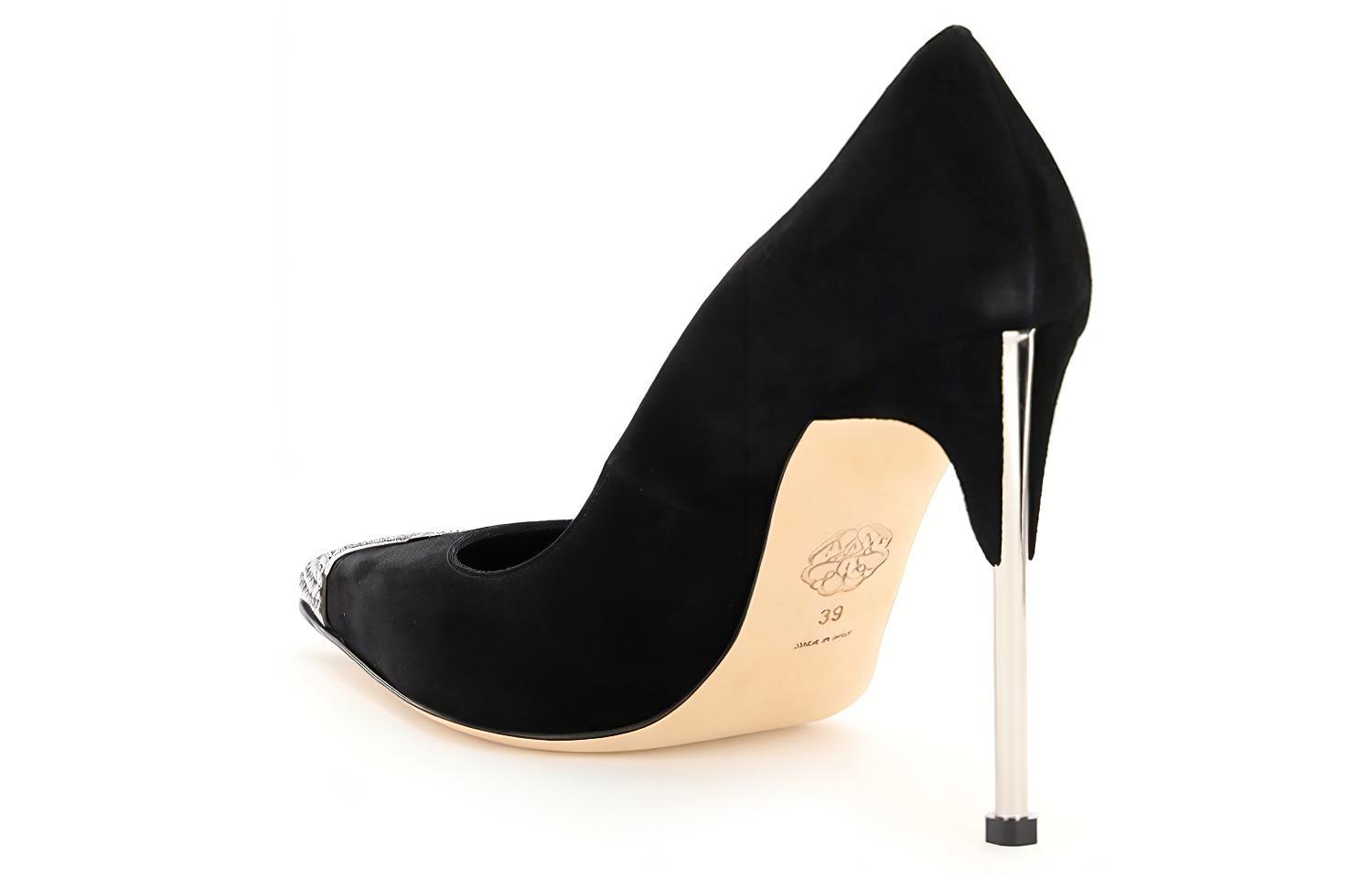 Shop (W) Alexander McQueen Tacón Alto 'Crystal Negro' 633501WHQVA1081