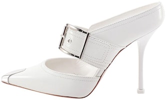 (Women) Alexander McQueen High Heel 'White Calfskin Buckle Detail' 709992WHSWD9359 (Women) Alexander McQueen High Heel 'White Calfskin Buckle Detail' 709992WHSWD9359
