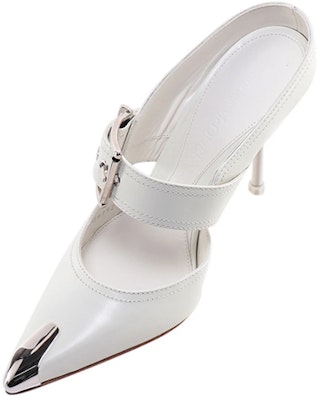 (Women) Alexander McQueen High Heel 'White Calfskin Buckle Detail' 709992WHSWD9359 Shop (Women) Alexander McQueen High Heel 'White Calfskin Buckle Detail' 709992WHSWD9359