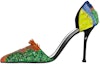 Buy (W) Alexander McQueen Kasut High Heel Slip-On 'Kuning Biru Hijau' 718875WHW2G1049Orange