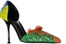 Lookbook (W) Alexander McQueen Kasut High Heel Slip-On 'Kuning Biru Hijau' 718875WHW2G1049Orange
